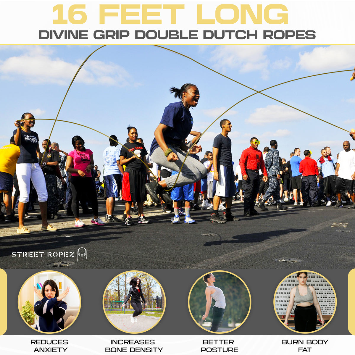 Divine Grip Double Dutch Ropes (Gold) – Street Ropez!